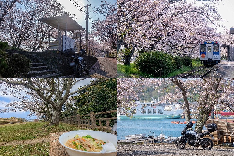 松浦－平戸ツーリング　桜巡りと桜見ちゃんぽん（浦ノ崎駅・姫神社・ふじ工房・川内峠）