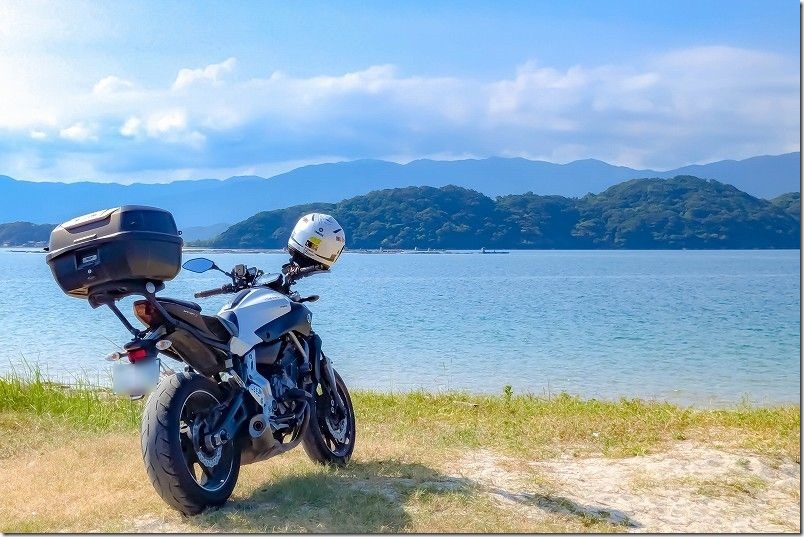 糸島、加布里から福の浦方面の海と砂浜へバイクツーリング