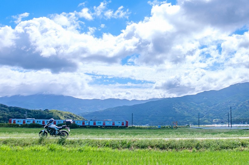 朝ドラ　おむすび　糸島で聖地巡礼ツーリング（雷山・可也山・二丈田中・一貴山駅・野北漁港・池田川桜並木）