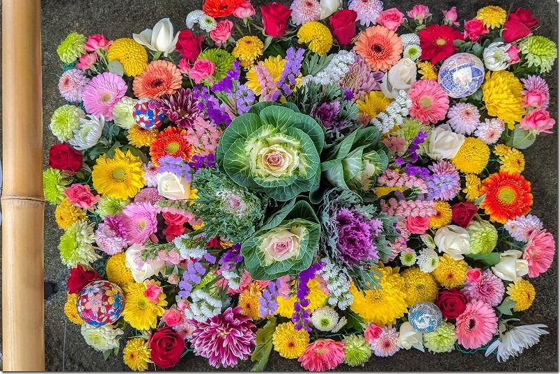 糸島 宇美八幡宮のお正月の花手水