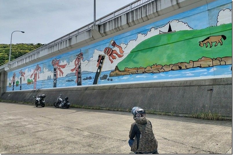鷹島の鷹島海中ダム バイク ツーリング