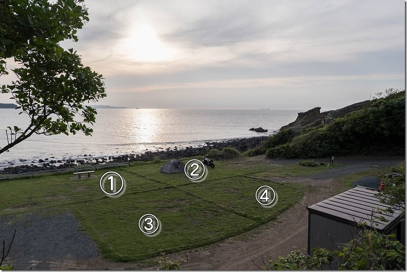 「島の小さなキャンプ場 toto・ん・トコ」 芝オートサイト ①から④