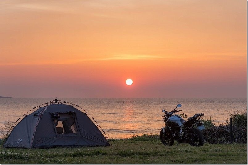 島の小さなキャンプ場 toto・ん・トコ 夕日