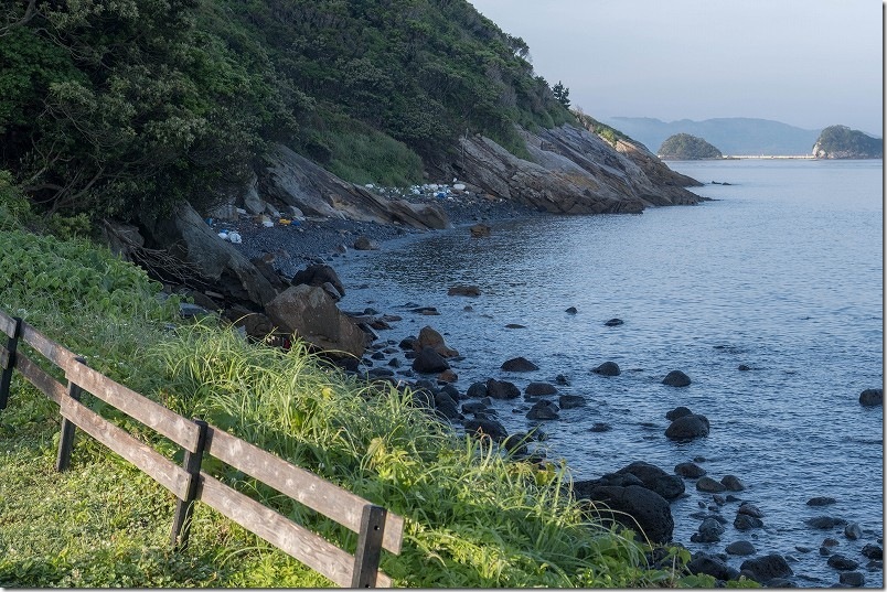 島の小さなキャンプ場 toto・ん・トコ 魚釣り 釣り場 満潮近く