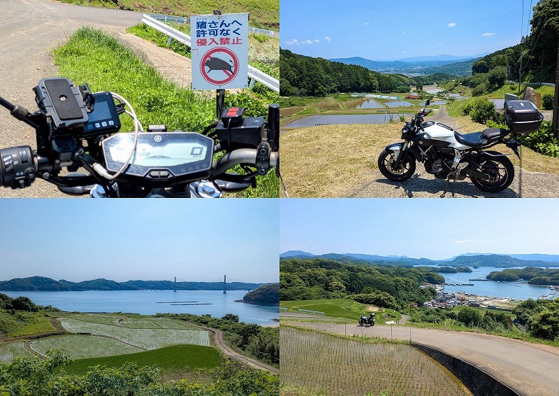 【バイク ツーリング】佐賀 唐津と伊万里の穴場中心の棚田巡り（犬頭の棚田 大浦の棚田 大平山公園 中田の棚田)