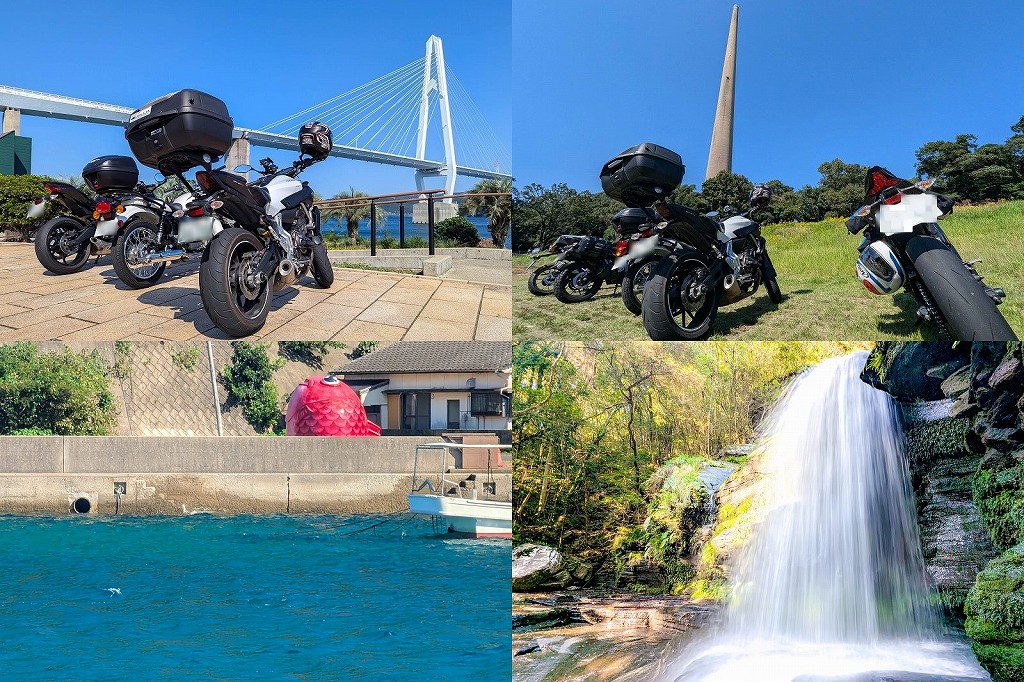 【バイク ツーリング】長崎県・大島4島を巡る絶景ツーリングレポート【北緯33度線展望台・洞窟探検・つがね落としの滝】