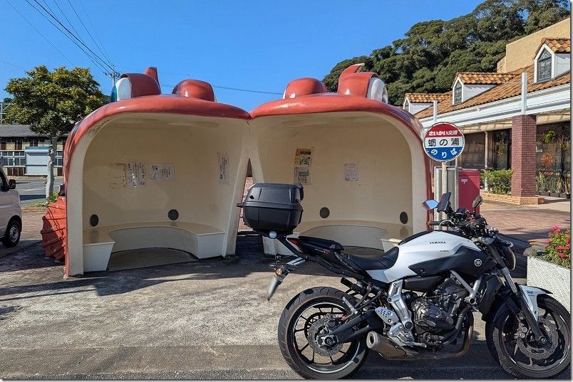 お魚バス停をバイクで巡る【蛎浦島】