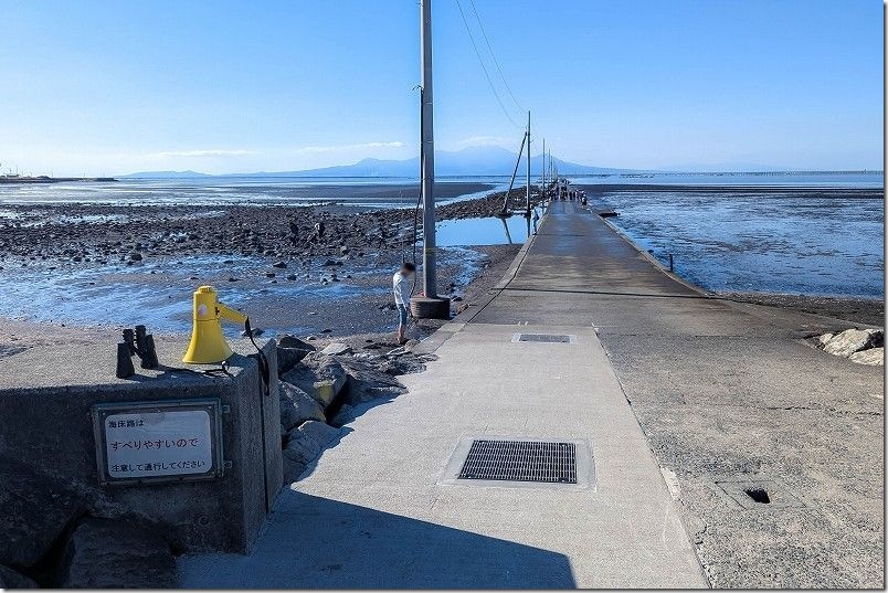 長部田海床路を散策【海の中に電柱が伸びる道 熊本県宇土市】