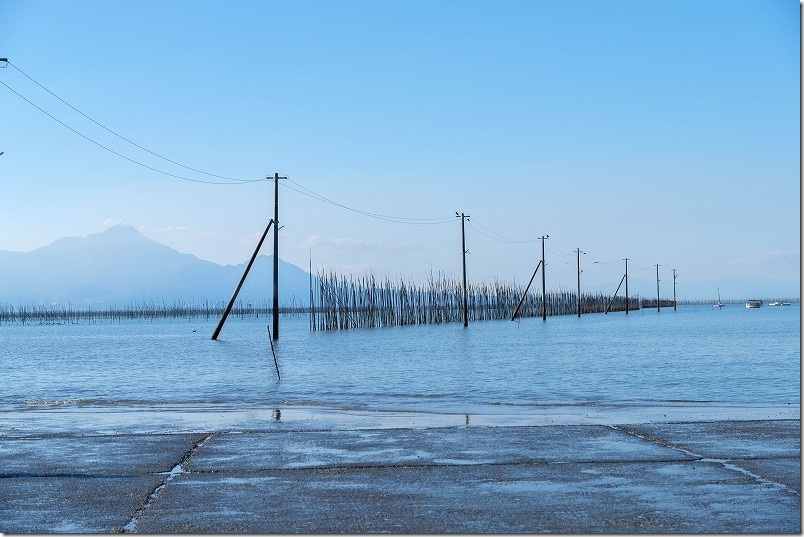 長部田海床路を散策【海の中に電柱が伸びる道 熊本県宇土市】