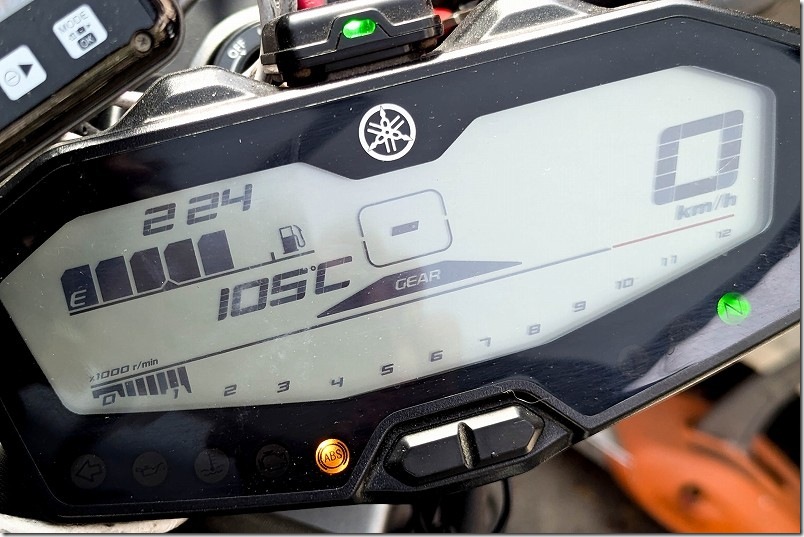 MT-07 クーラント交換後の点検・確認