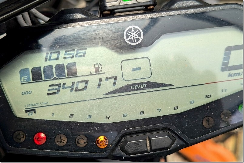 走行距離34017kmのMT-07のオイル交換