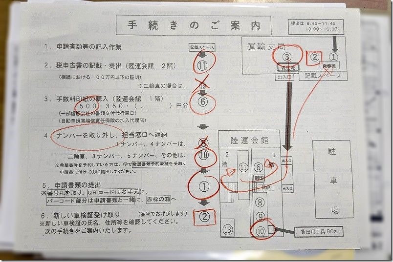 福岡運輸支局で名義変更手順の概要